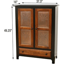 Load image into Gallery viewer, Amish-Made Pie Safe – Black &amp; Wood Finish
