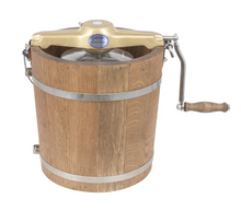 Load image into Gallery viewer, 4 QUART HAND CRANK FREEZER WITH WHITE OAK TUB
